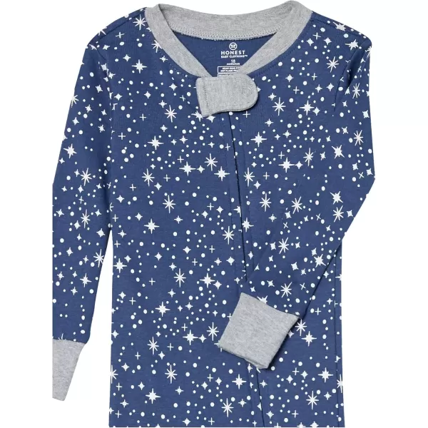 imageHonestBaby Baby Boys 2 Pack Non Slip Footed Pajamas One Piece Sleeper Jumpsuit Zip Front PJs 100 Organic Cotton2pack Twinkle Star Navy