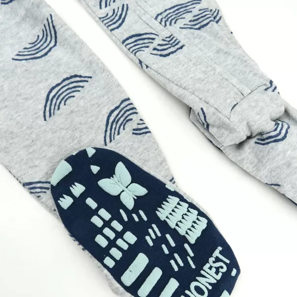 imageHonestBaby Baby Boys NonSlip Footed OnePiece ZipFront 100 Organic Cotton Pajamas Legacy2pack Shibori Stripe Navy