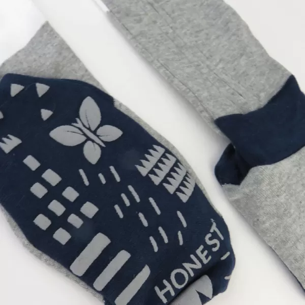 imageHonestBaby Baby Boys NonSlip Footed OnePiece ZipFront 100 Organic Cotton Pajamas LegacyJumbo Stripe Navy