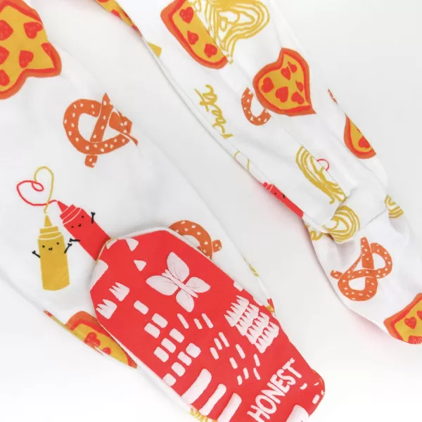 imageHonestBaby Baby Boys NonSlip Footed OnePiece ZipFront 100 Organic Cotton Pajamas LegacyJunk Food Lover