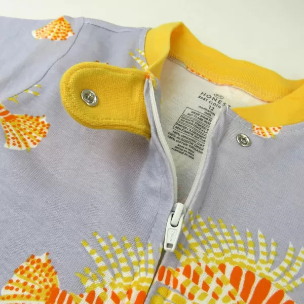 imageHonestBaby Baby Boys NonSlip Footed OnePiece ZipFront 100 Organic Cotton Pajamas LegacyLionfish