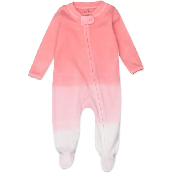 imageHonestBaby Baby Girls 2Pack Sleep and Play Footed Pajamas OnePiece Sleeper Jumpsuit Zipfront Pjs Organic CottonButterfly