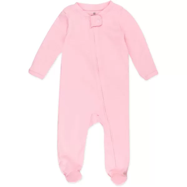imageHonestBaby Baby Girls 2Pack Sleep and Play Footed Pajamas OnePiece Sleeper Jumpsuit Zipfront Pjs Organic CottonRainbowstripe
