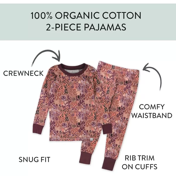 imageHonestBaby Baby Girls 2Piece Pajamas Sleepwear PJs 100 Organic Cotton for Infant Baby and Toddler Girl UnisexDreamy Jaguar