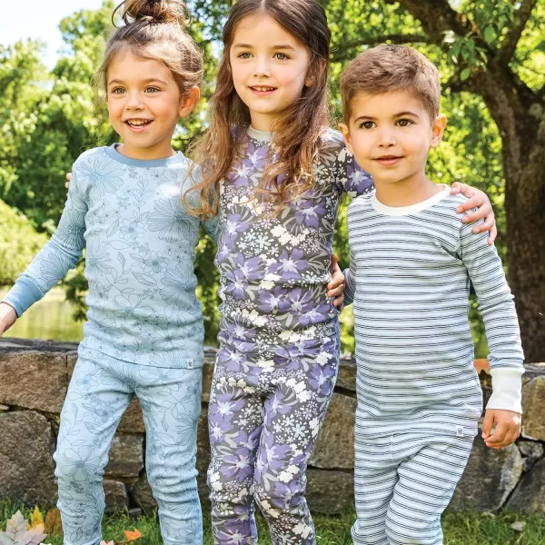 imageHonestBaby Baby Girls 2Piece Pajamas Sleepwear PJs 100 Organic Cotton for Infant Baby and Toddler Girl UnisexJumbo Floral Dusty Purple