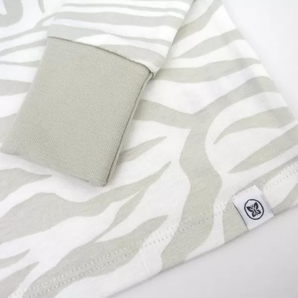 imageHonestBaby Baby Girls 2Piece Pajamas Sleepwear PJs 100 Organic Cotton for Infant Baby and Toddler Girl UnisexLight Zanzibar Zebra