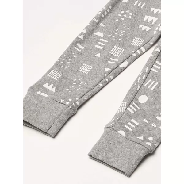 imageHonestBaby Baby Girls 2Piece Pajamas Sleepwear PJs 100 Organic Cotton for Infant Baby and Toddler Girl UnisexPattern Play Gray Heather