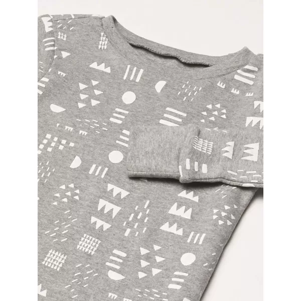 imageHonestBaby Baby Girls 2Piece Pajamas Sleepwear PJs 100 Organic Cotton for Infant Baby and Toddler Girl UnisexPattern Play Gray Heather