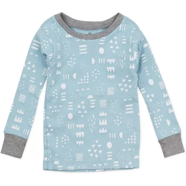 imageHonestBaby Baby Girls 2Piece Pajamas Sleepwear PJs 100 Organic Cotton for Infant Baby and Toddler Girl UnisexPattern Play Teal