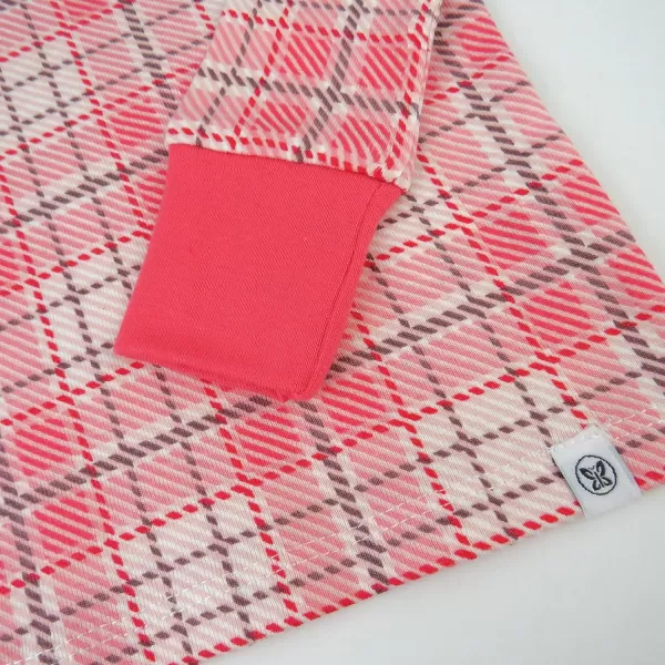 imageHonestBaby Baby Girls 2Piece Pajamas Sleepwear PJs 100 Organic Cotton for Infant Baby and Toddler Girl UnisexRomantic Plaid