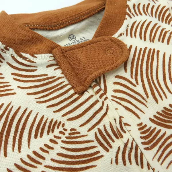imageHonestBaby Baby Girls NonSlip Footed OnePiece ZipFront 100 Organic Cotton Pajamas Legacy2pack Tiger Time