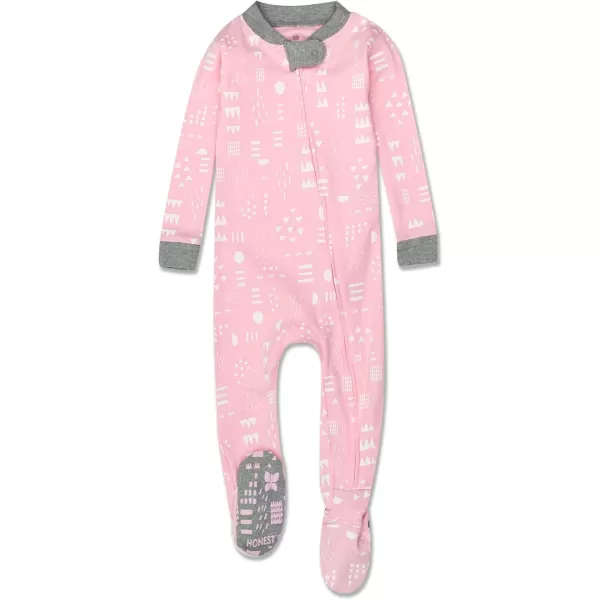 imageHonestBaby Baby Girls NonSlip Footed OnePiece ZipFront 100 Organic Cotton Pajamas Legacy2pack Tutu Cute