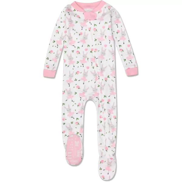 imageHonestBaby Baby Girls NonSlip Footed OnePiece ZipFront 100 Organic Cotton Pajamas Legacy2pack Tutu Cute