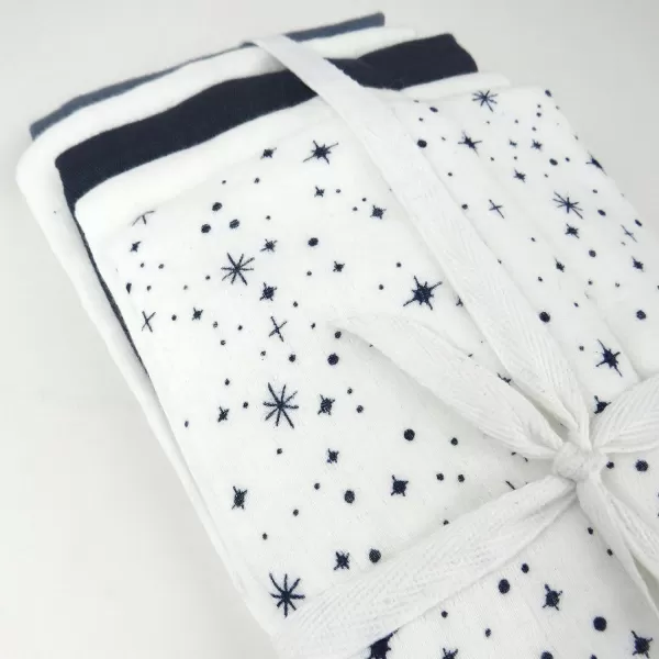 imageHonestBaby Baby Organic Cotton Multilayer Burp Cloths Multipack Watercolor World One Size US5pack Twinkle Star WhiteNavy