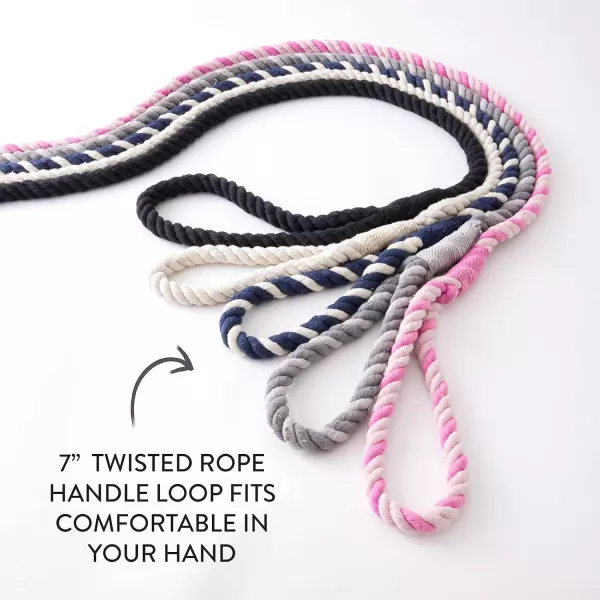 imageHonestBaby Collars and Leash Sets Braided and Vegan Suede for Dogs Organic Cotton for Pets BlackBlack One SizeBlackBlack Cotton Leash with Handle