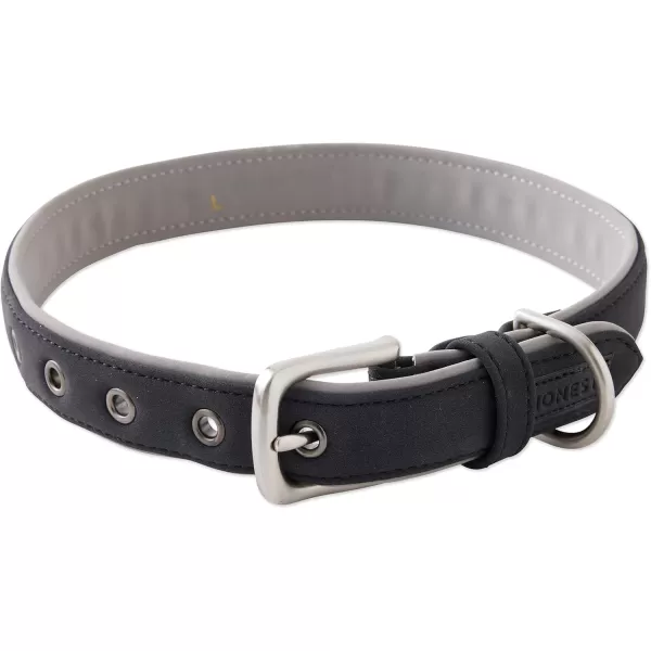 imageHonestBaby Collars and Leash Sets Braided and Vegan Suede for Dogs Organic Cotton for Pets BlackBlack One SizeBlackGray Padded Collar