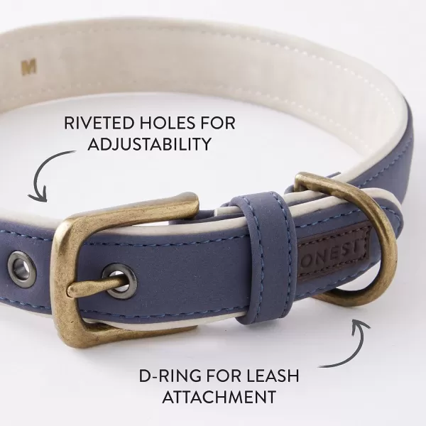 imageHonestBaby Collars and Leash Sets Braided and Vegan Suede for Dogs Organic Cotton for Pets BlackBlack One SizeNavyNatural Padded Collar