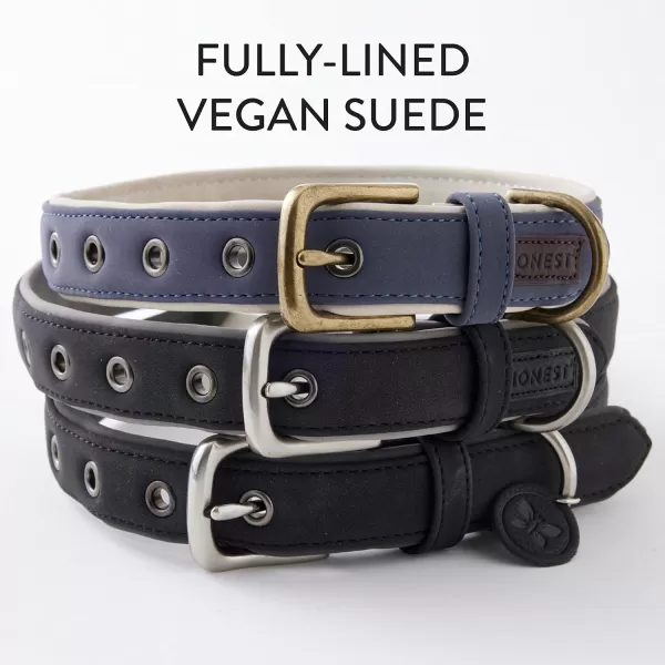imageHonestBaby Collars and Leash Sets Braided and Vegan Suede for Dogs Organic Cotton for Pets BlackBlack One SizeNavyNatural Padded Collar