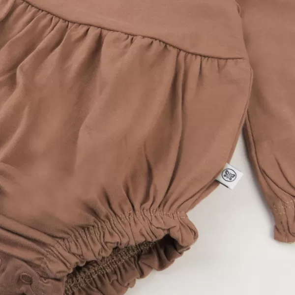 imageHonestBaby Multipack Short Romper Sets and Dresses 100 Organic Cotton for Infant Baby and Toddler Boys Girls UnisexBrown