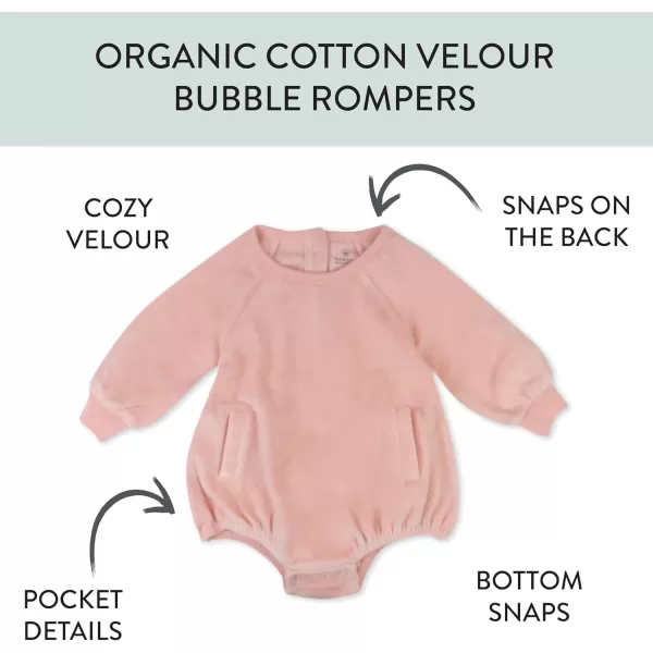 imageHonestBaby Multipack Short Romper Sets and Dresses 100 Organic Cotton for Infant Baby and Toddler Boys Girls UnisexDusty Pink