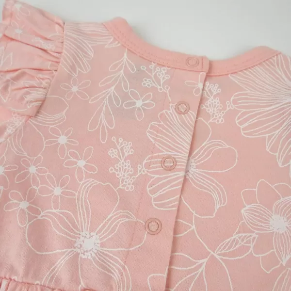 imageHonestBaby Multipack Short Romper Sets and Dresses 100 Organic Cotton for Infant Baby and Toddler Boys Girls UnisexSketchy Floral Dusty Pink