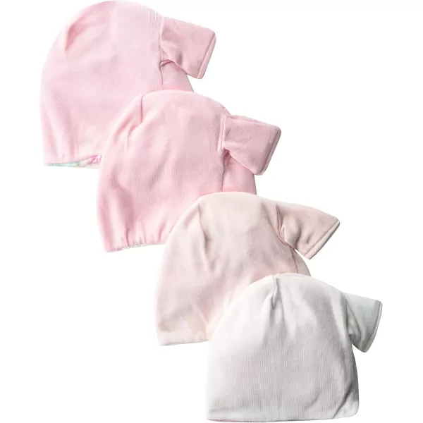 imageHonestBaby Reversible Beanie Hats Multipack Organic Cotton for Infant Unisex Baby Boys ampamp Girls4pack Rose Blossom