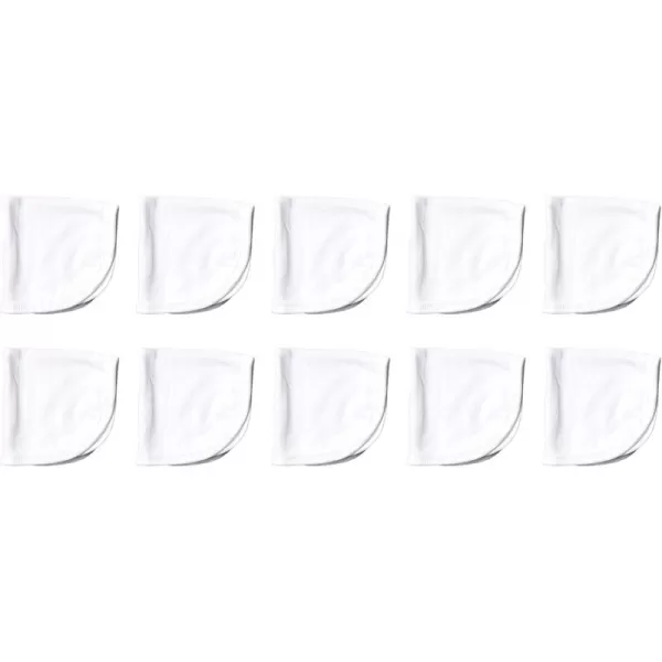 imageHonestBaby 10Pack Organic Cotton BabyTerry Wash Cloths Rainbow Blues One Size10pack Bright White