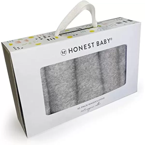 imageHonestBaby 10Pack Organic Cotton BabyTerry Wash Cloths Rainbow Blues One Size10pack Gray Heather
