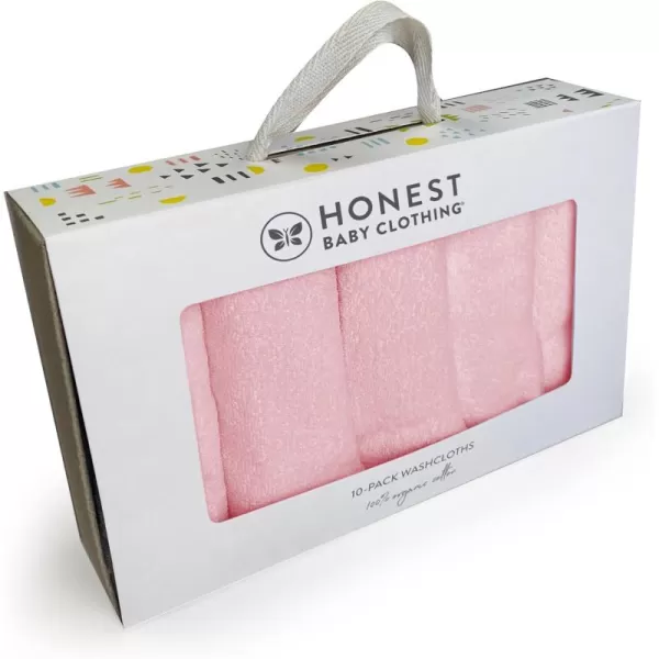 imageHonestBaby 10Pack Organic Cotton BabyTerry Wash Cloths Rainbow Blues One Size10pack Light Pink