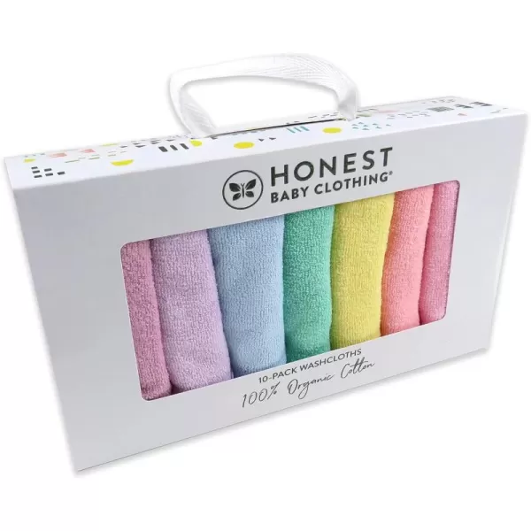 imageHonestBaby 10Pack Organic Cotton BabyTerry Wash Cloths Rainbow Blues One Size10pack Rainbow Pinks