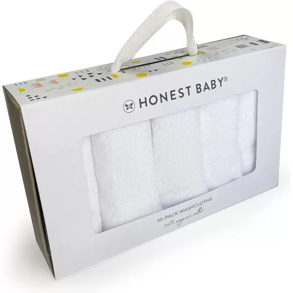 imageHonestBaby 10Pack Organic Cotton BabyTerry Wash Cloths Rainbow Blues One Size10pack White