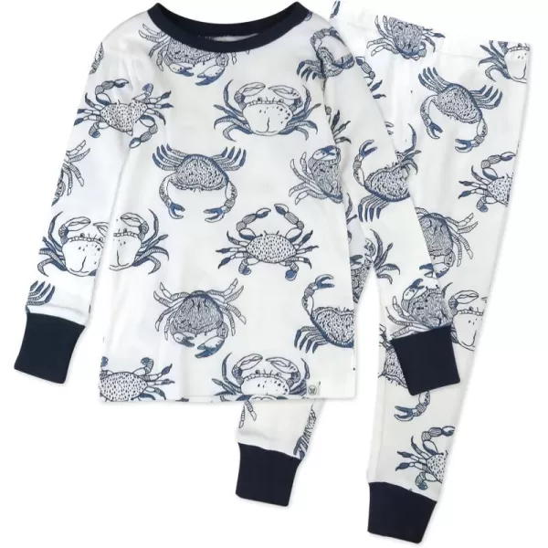 imageHonestBaby 2Piece Pajamas Sleepwear PJs 100 Organic Cotton for Infant Baby and Toddler BoyCrabs