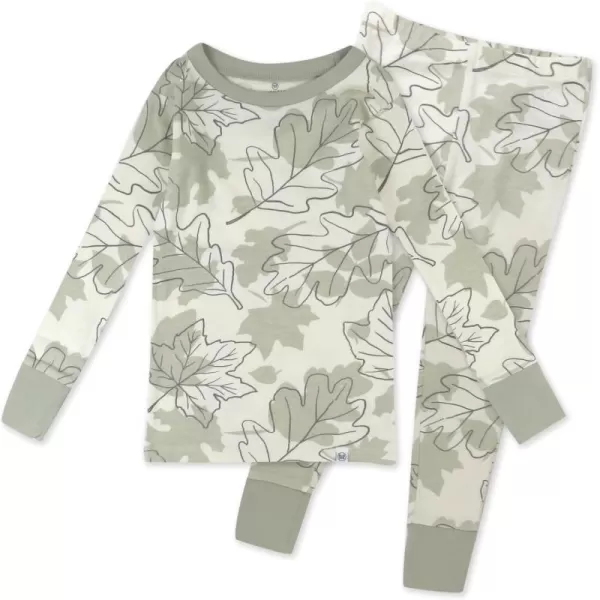 imageHonestBaby 2Piece Pajamas Sleepwear PJs 100 Organic Cotton for Infant Baby and Toddler BoyPaw Leaves