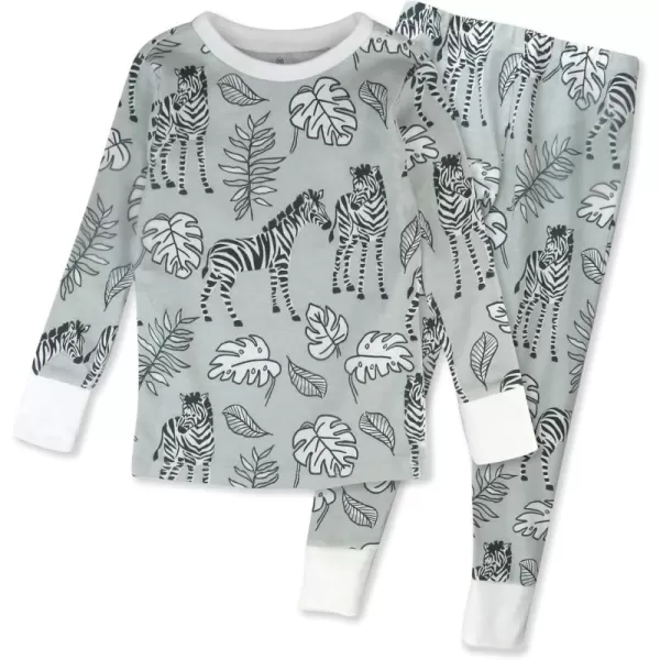 imageHonestBaby 2Piece Pajamas Sleepwear PJs 100 Organic Cotton for Infant Baby and Toddler GirlsBaby Zebra Camo