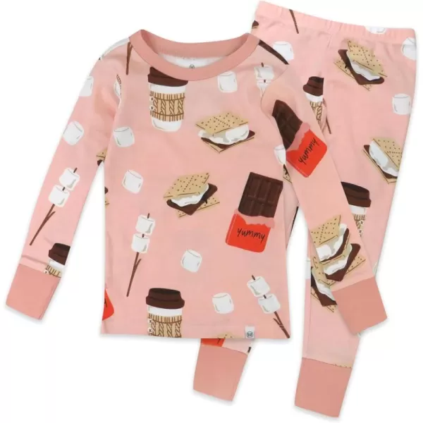 imageHonestBaby 2Piece Pajamas Sleepwear PJs 100 Organic Cotton for Infant Baby and Toddler GirlsCoco Smores