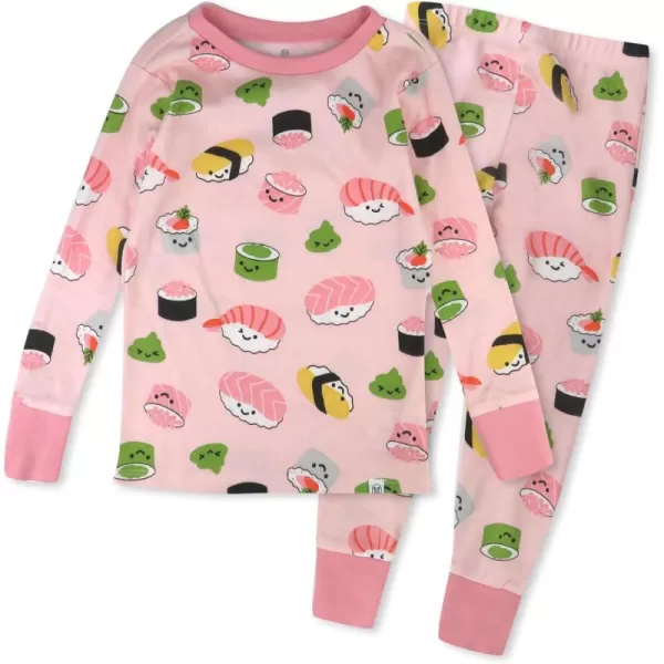 imageHonestBaby 2Piece Pajamas Sleepwear PJs 100 Organic Cotton for Infant Baby and Toddler GirlsSushi
