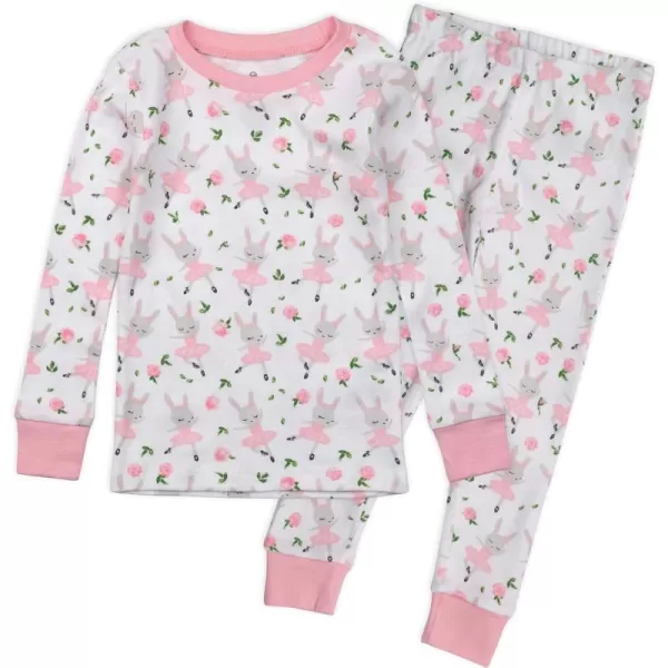 imageHonestBaby 2Piece Pajamas Sleepwear PJs 100 Organic Cotton for Infant Baby and Toddler GirlsTutu Cute