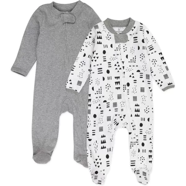 imageHonestBaby Baby 2Pack Sleep and Play Footed Pajamas Onepiece Sleeper Jumpsuit Zipfront Pjs Organic CottonPattern Play