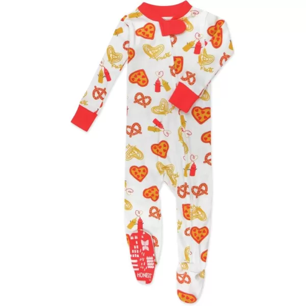 imageHonestBaby Baby Boys NonSlip Footed OnePiece ZipFront 100 Organic Cotton Pajamas LegacyJunk Food Lover