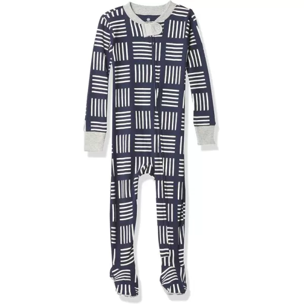 imageHonestBaby Baby Boys NonSlip Footed OnePiece ZipFront 100 Organic Cotton Pajamas LegacySketchy Square