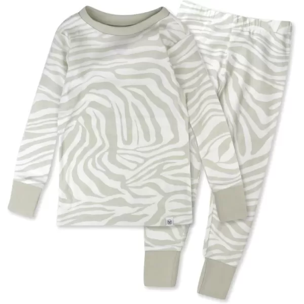 imageHonestBaby Baby Girls 2Piece Pajamas Sleepwear PJs 100 Organic Cotton for Infant Baby and Toddler Girl UnisexLight Zanzibar Zebra