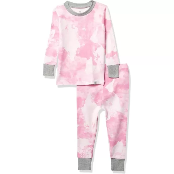 imageHonestBaby Baby Girls 2Piece Pajamas Sleepwear PJs 100 Organic Cotton for Infant Baby and Toddler Girl UnisexRose Color World