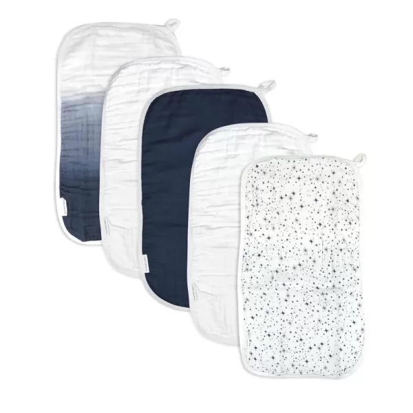 imageHonestBaby Baby Organic Cotton Multilayer Burp Cloths Multipack Watercolor World One Size US5pack Twinkle Star WhiteNavy