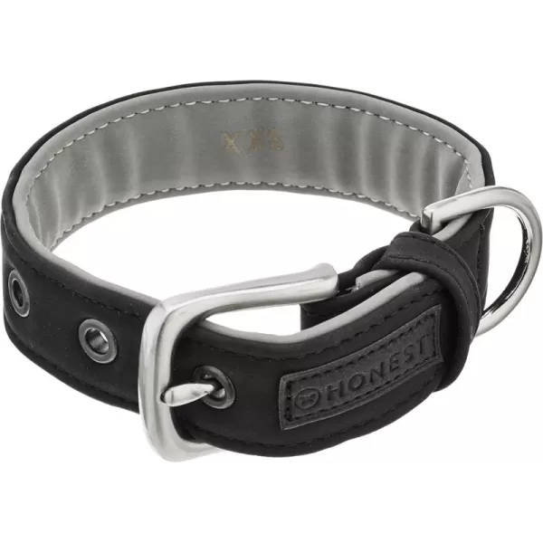 imageHonestBaby Collars and Leash Sets Braided and Vegan Suede for Dogs Organic Cotton for Pets BlackBlack One SizeBlackGray Padded Collar
