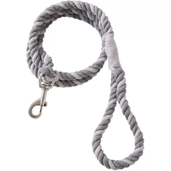 imageHonestBaby Collars and Leash Sets Braided and Vegan Suede for Dogs Organic Cotton for Pets BlackBlack One SizeLight GrayDark Gray Cotton Leash with Handle