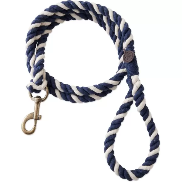 imageHonestBaby Collars and Leash Sets Braided and Vegan Suede for Dogs Organic Cotton for Pets BlackBlack One SizeNavyNatural Cotton Leash with Handle