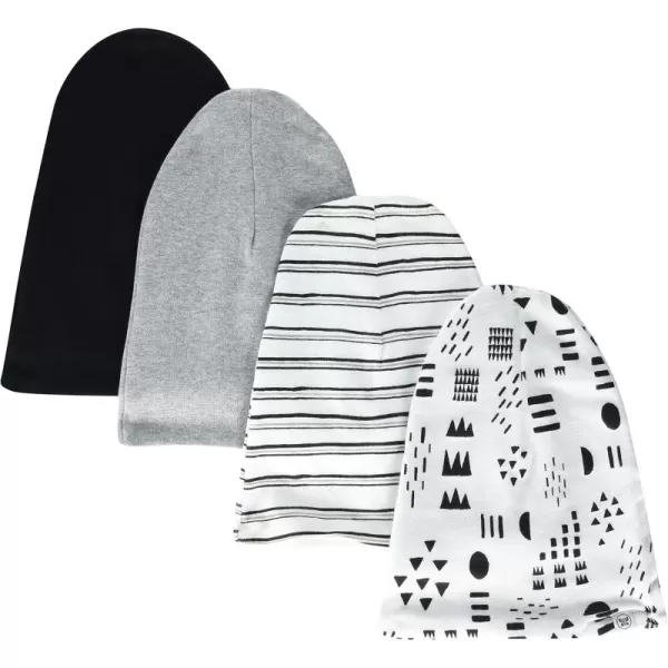 imageHonestBaby Reversible Beanie Hats Multipack Organic Cotton for Infant Unisex Baby Boys ampamp Girls4pack Pattern Play