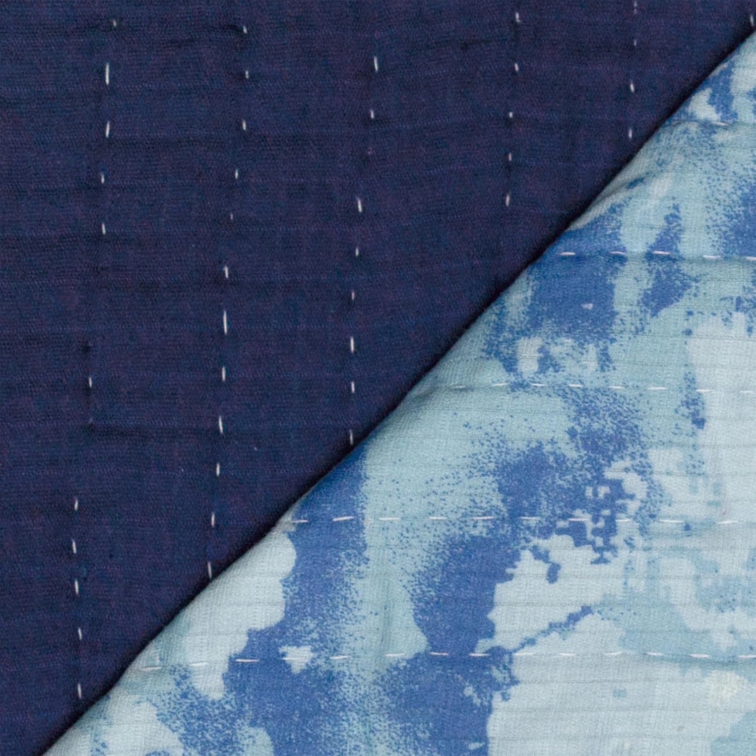 imageHonestBaby Quilted Baby Blankets Reversible Organic Cotton for Infant Boys Girls Unisex Pattern PlayGray One Size1pack Watercolor WorldNavy Hand Quilted Blanket