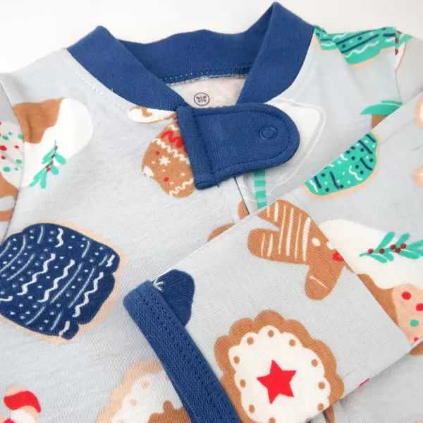imageHonestBaby Baby Holiday Sleep and Play Footed Holiday Pajamas Onepiece Sleeper Zipfront Organic Cotton PjsEverything Nice