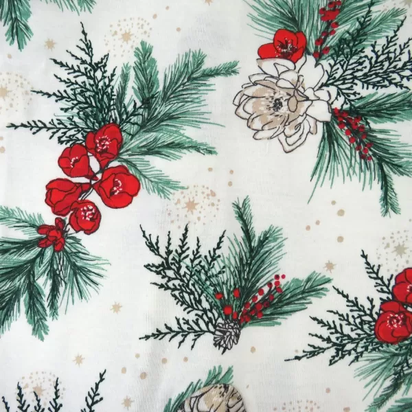 imageHonestBaby Baby Holiday Sleep and Play Footed Holiday Pajamas Onepiece Sleeper Zipfront Organic Cotton PjsHoliday Pine Floral